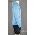 Men's cotton fleece burn out sweatjacke with hood